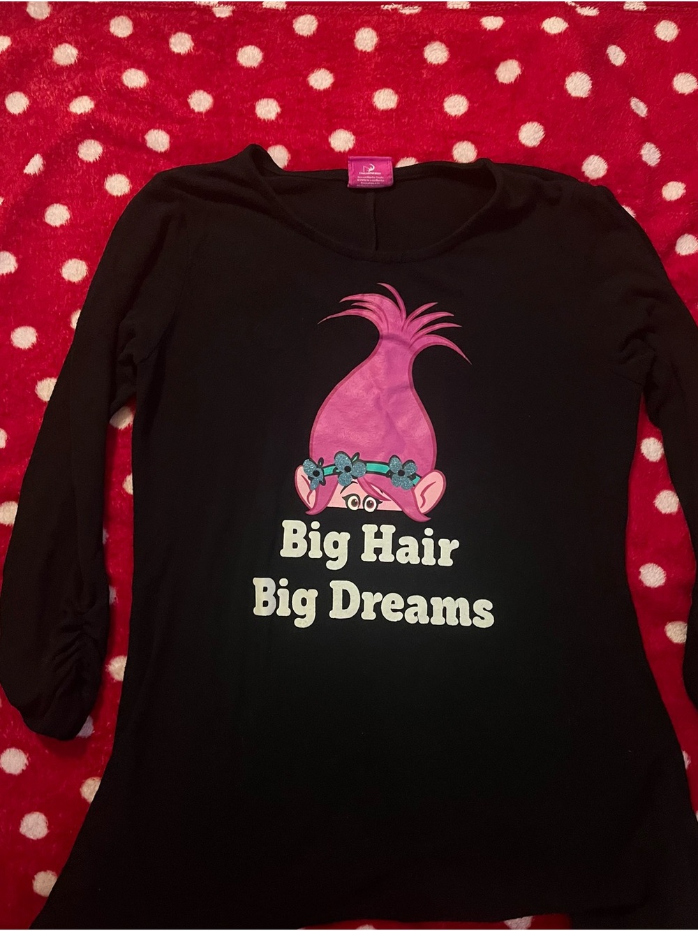 Dreamworks Kids Black long Sleeve Tee with Pink Label